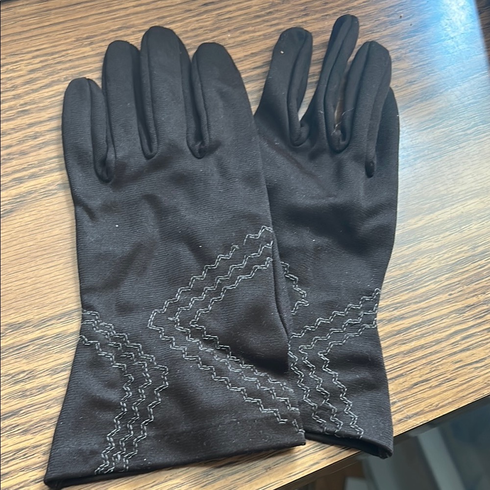 Vintage Women's Gloves Black Size 8